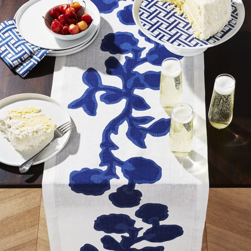 Indigo Vine 90" Table Runner