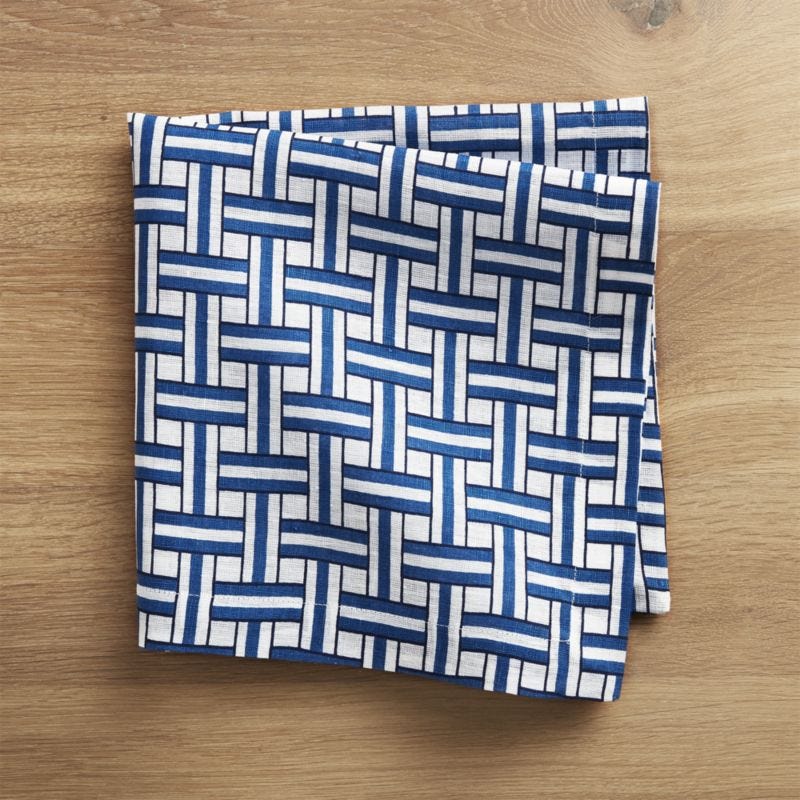 Indigo Basketweave Linen Napkin