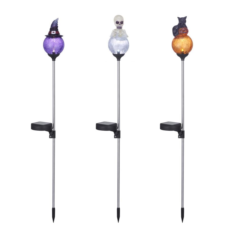 Home Accents Holiday Solar LED Halloween Light Stakes (Set of Three)