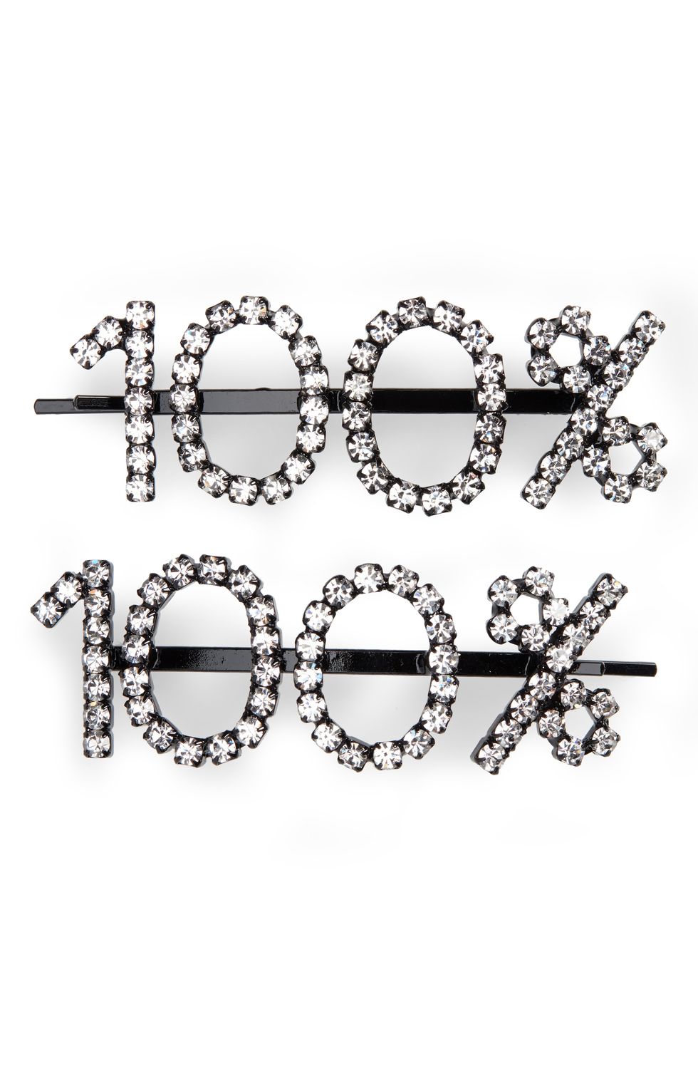 Set of 2 100 Percent Crystal Hairpins