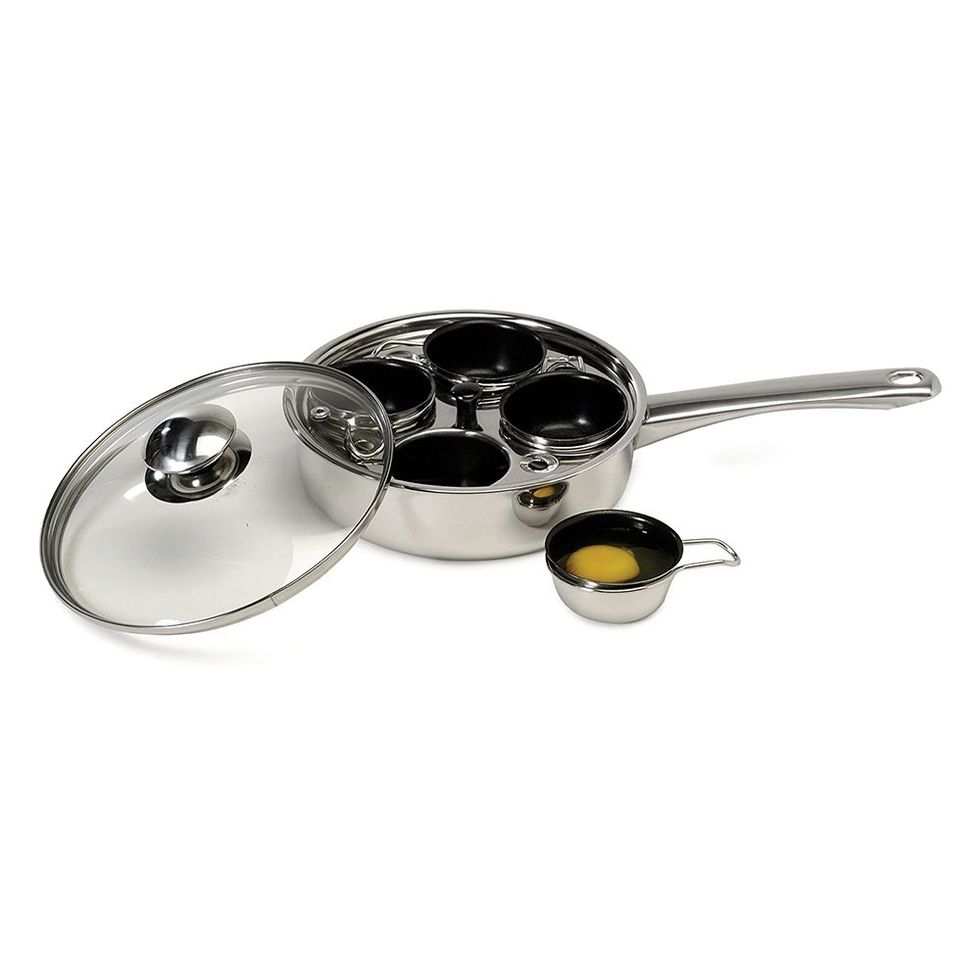Egg Pan With Flip Lid-non-stick Egg Pan [4 Cup Cookware]-induction Cooker  And Gas Stove Non-stick Egg Pan-including Brush And Spatula-egg Pan For  Perfect Eggs, Omelet And Crepe 