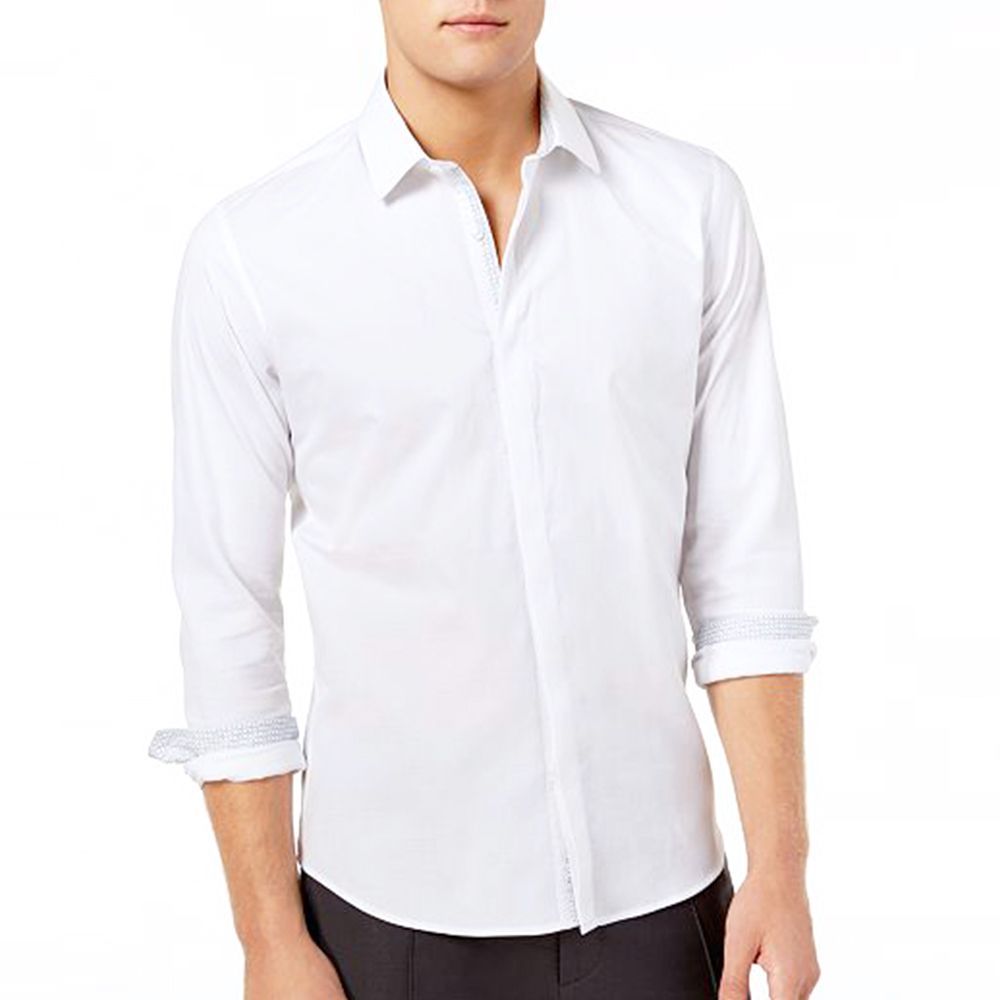 Ryan Seacrest Distinction Men's Solid Textured Woven Shirt