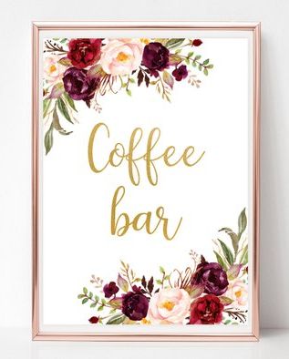 Floral Coffee Bar Decor Printable 