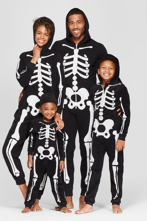 matching skeleton halloween jammies