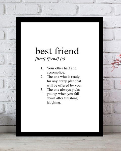 15 Best Friend Christmas Gift Ideas Unique Gifts To Get Your Bff 10 Best Friend Definition Print