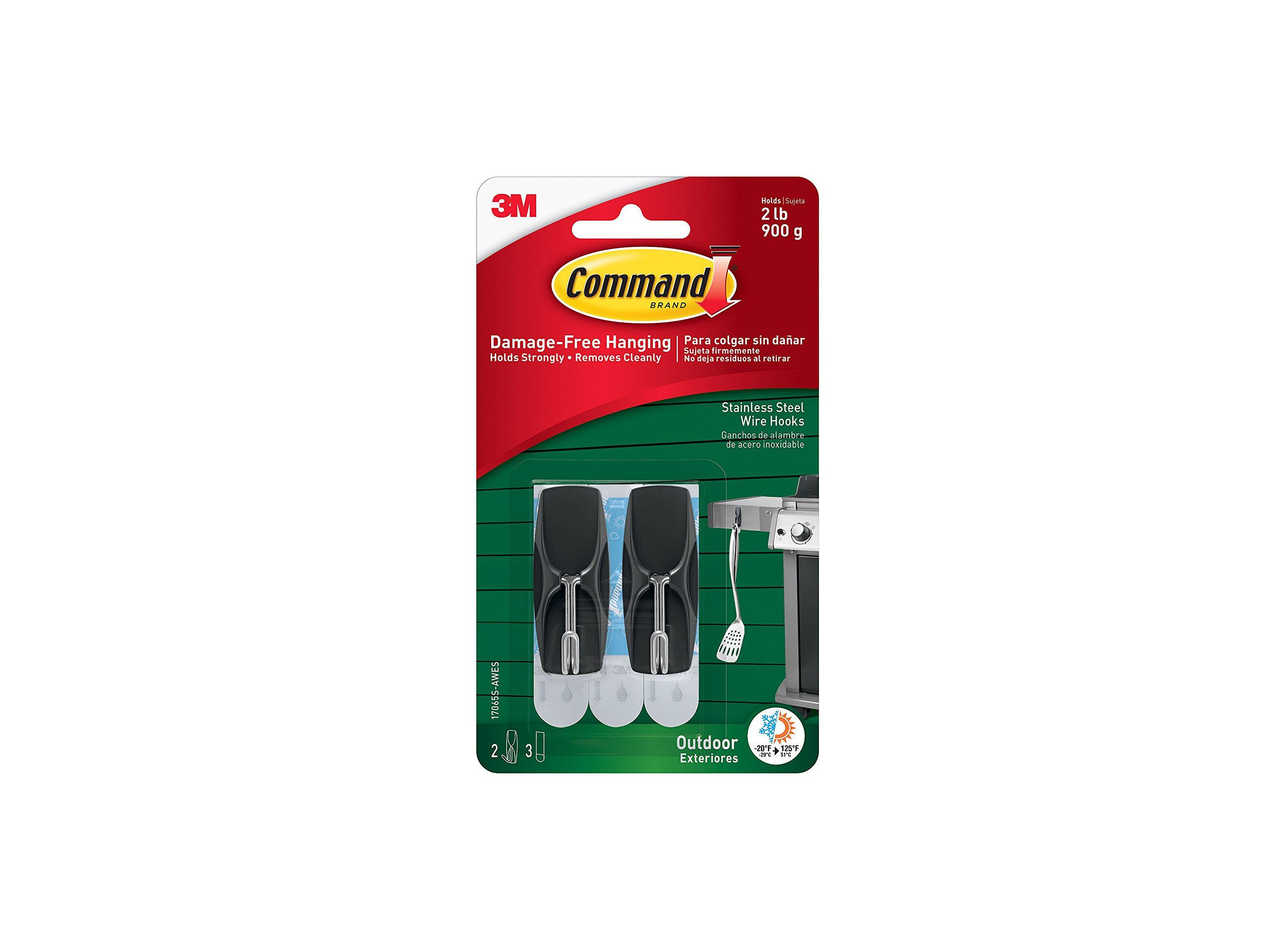 Command™ Outdoor Stainless Steel Wire Hooks 