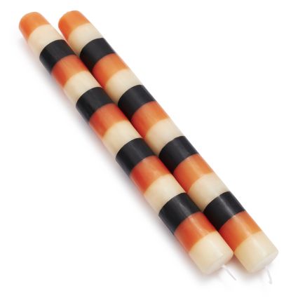 Striped Taper Candles, Set of 2