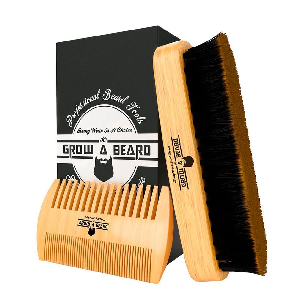 Grow A Beard Beard Comb and Beard Brush Set