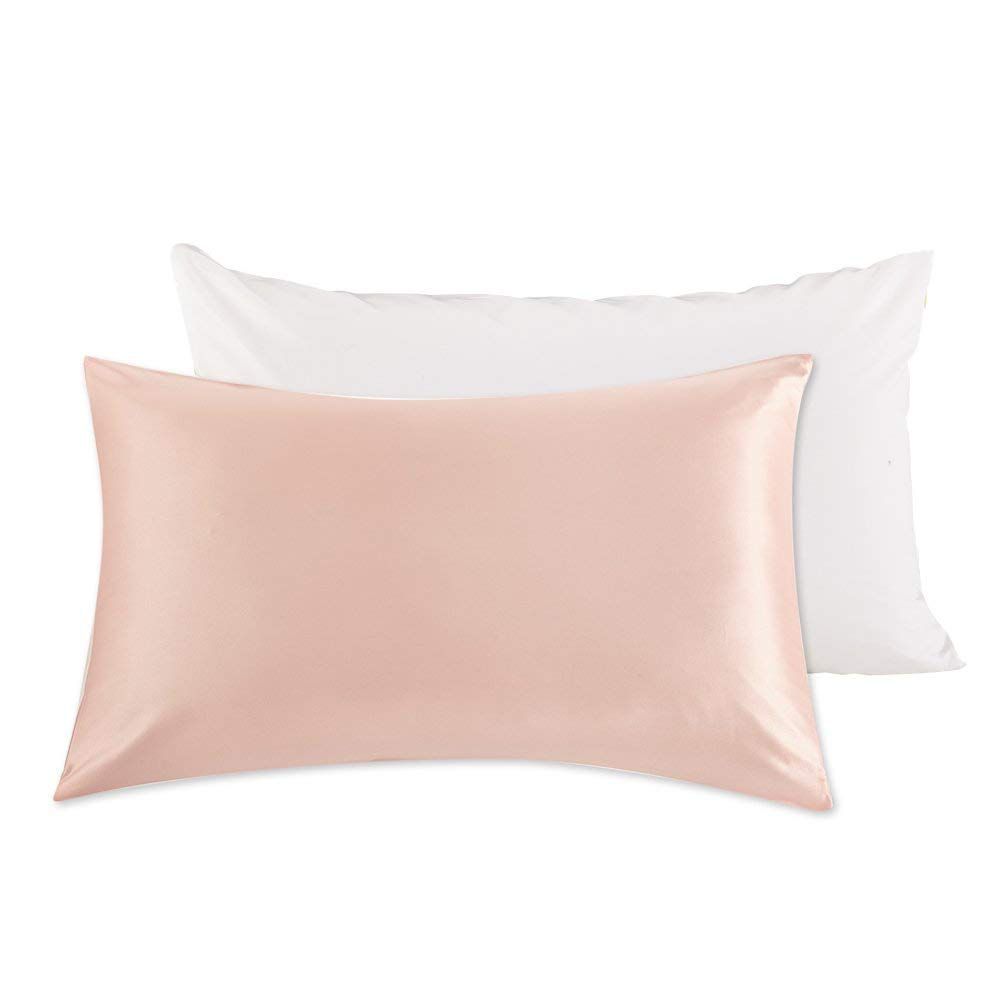 LilySilk Pure Mulberry Silk Pillowcase with Cotton Underside