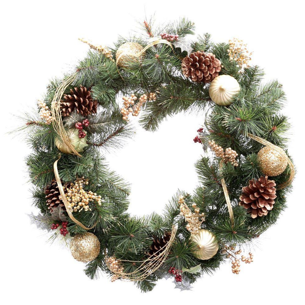 Golden Holiday Artificial Wreath