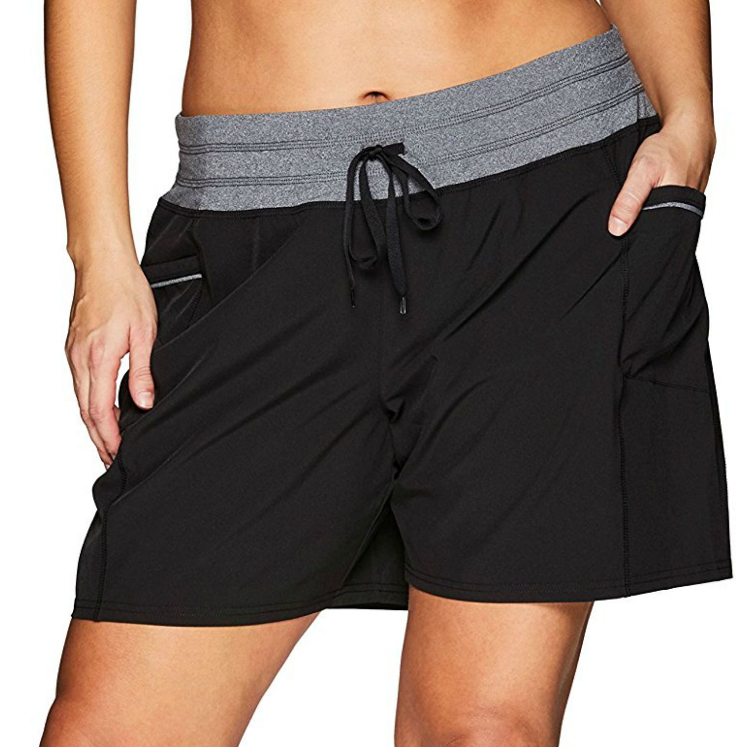 short shorts with pockets hanging out
