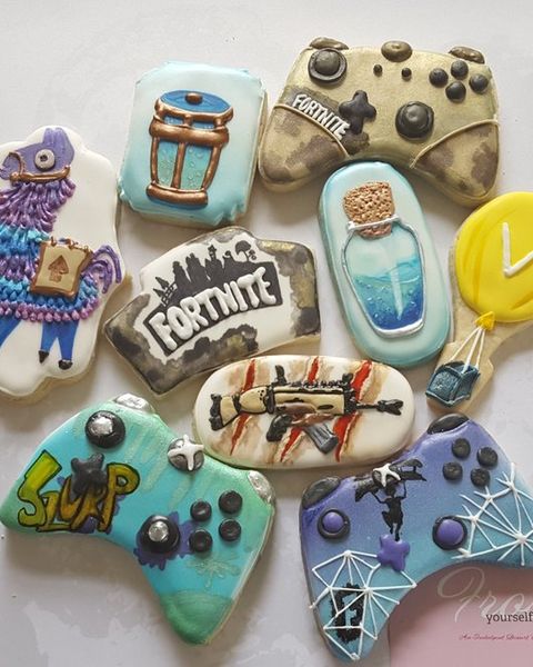8 custom decorated fortnite cookies - diy fortnite easter basket