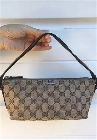 Womens Gucci handbag beige brown monogram bag purse