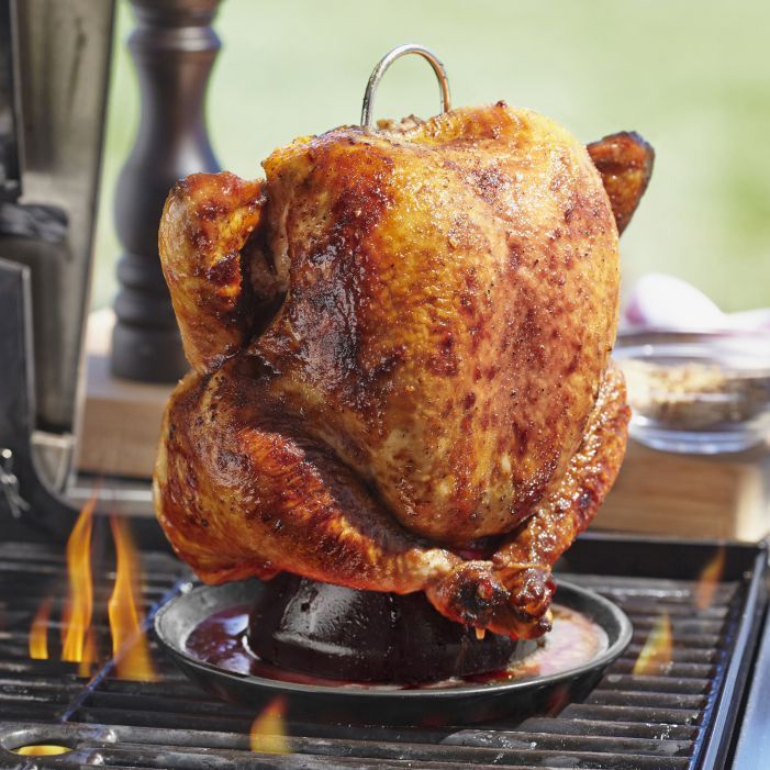 Sur La Table Pro Ceramic Chicken Roaster With Poultry Puller