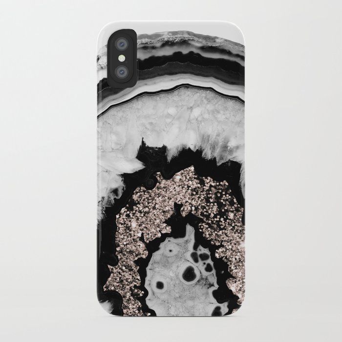 Society6 Rose Gold Glitter Geode Case for iPhone X/Xs