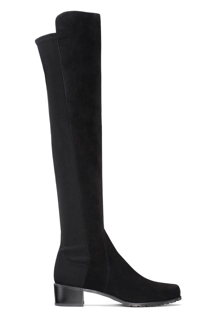 Reserve Over the Knee Boot in Stretch Black Suede