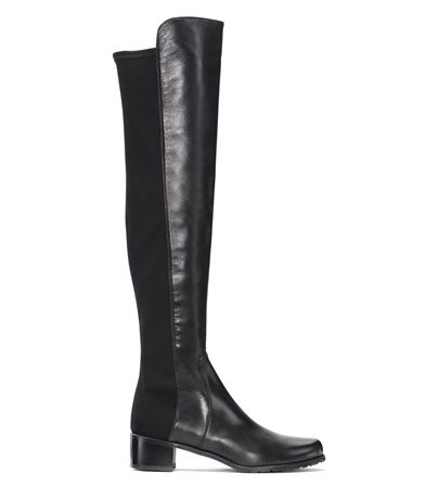 black leather over the knee boots