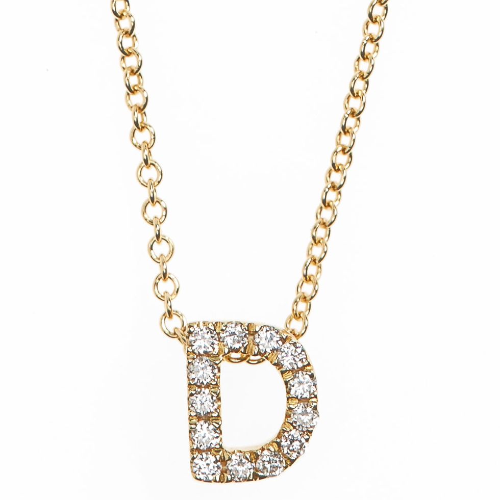 18k Gold Pavé Diamond Initial Necklace