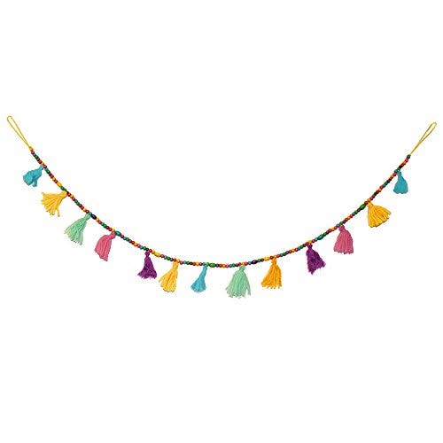 Multicolored Tassel and Bead Garland