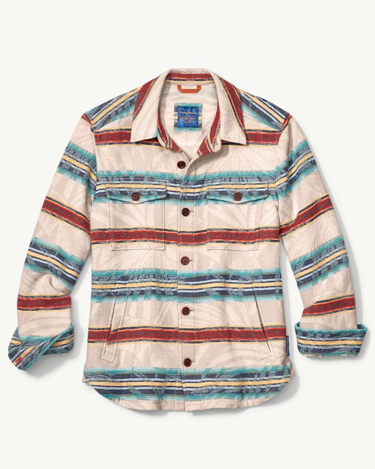 Island Serape Stripe Shirt Jacket