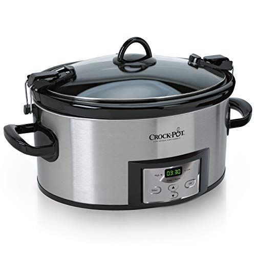 Programmable Slow Cooker with locking lid 8.5 Quart Digital Stainless Steel  New