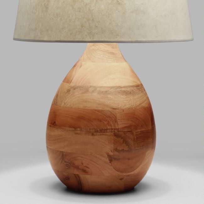 Wood Teardrop Table Lamp Base