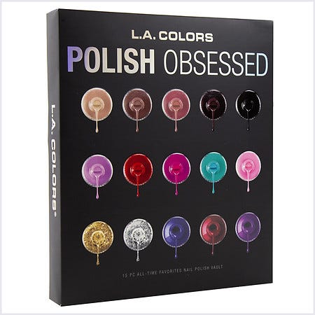 L.A. Colors 15 Piece Polish Obsessed Nail Polish Set