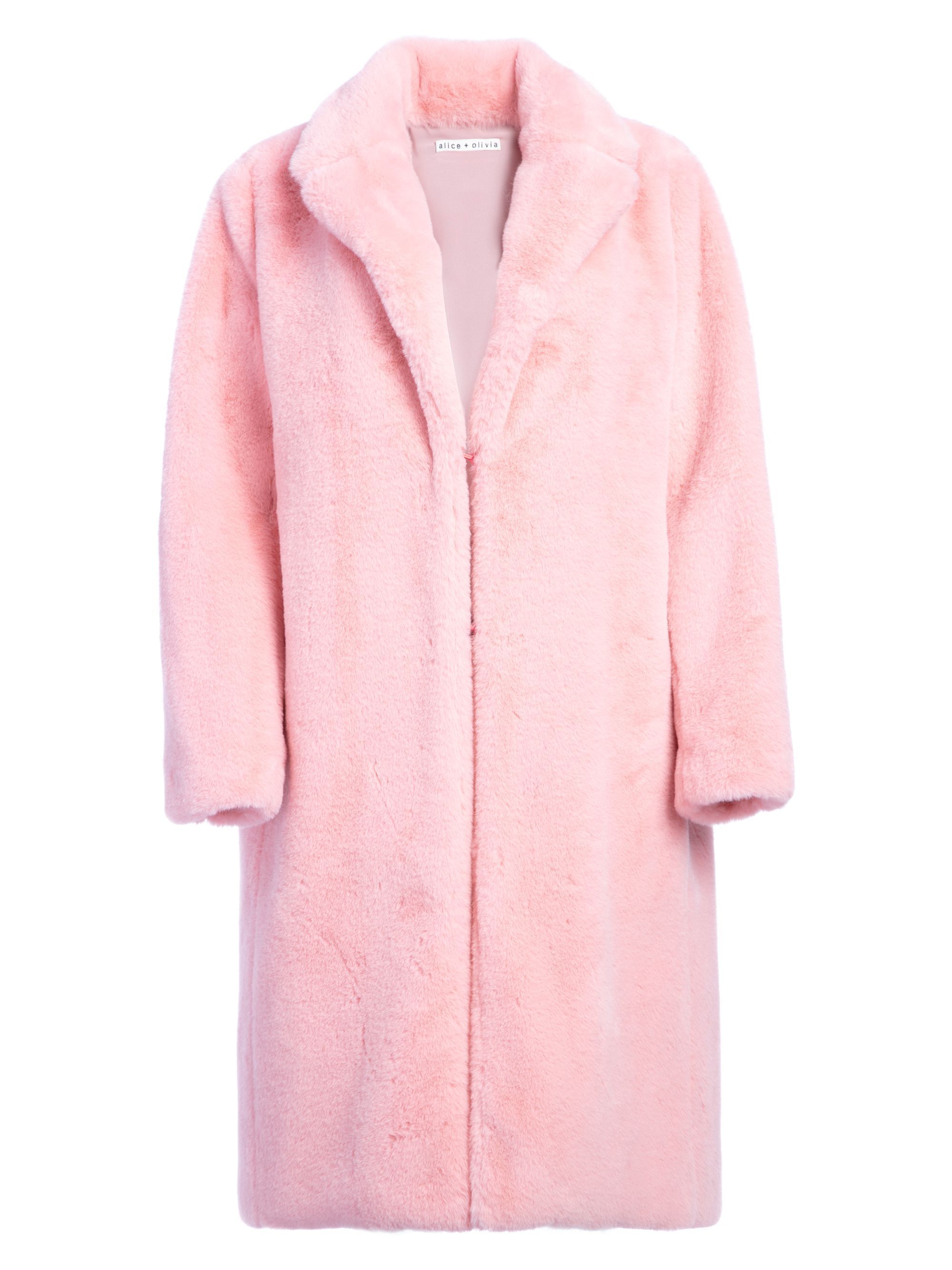 michael kors pink faux fur coat