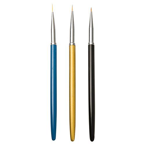 ATWORTH 3 PCS Nail Art Brushes Liner Pens Design Painting Nail Beauty Tool Set UV Gel Polish Brush Tool Set