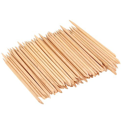 100 Pcs Orange Wood Nail Sticks Double Heads Multi Functional Cuticle Pusher Remover Manicure Pedicure Tool