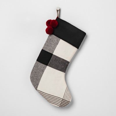 Black and White Plaid Stocking
