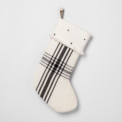 Black and White Plaid Stocking