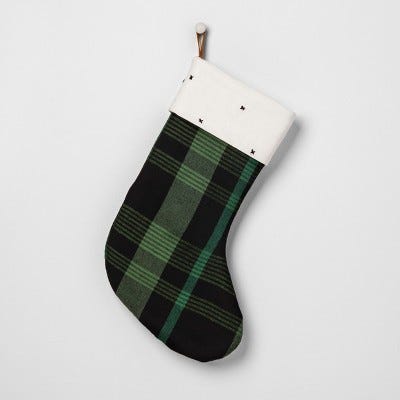 Black and Green Plaid Stocking