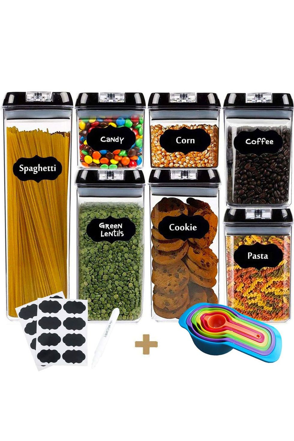 Airtight Food Storage Containers with Chalkboard Labels