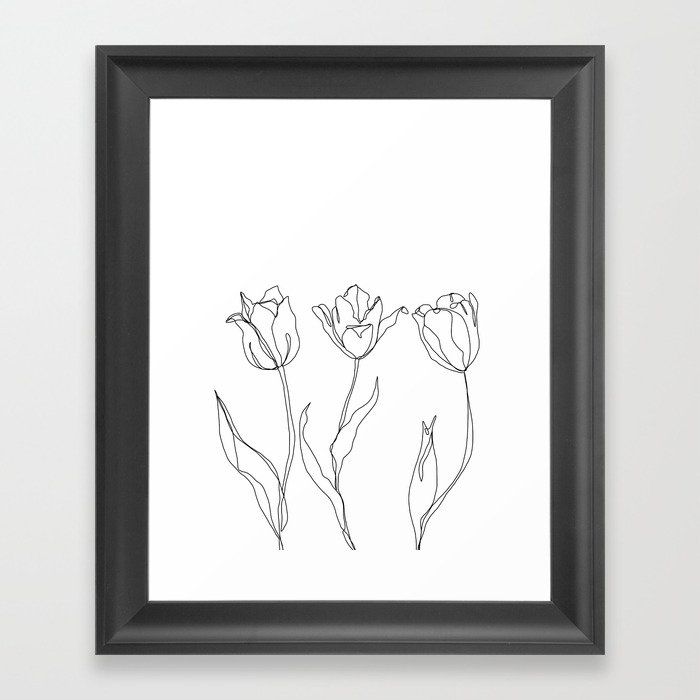 Three Tulips Framed Art Print