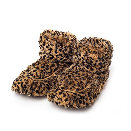 Leopard Microwaveable Slipper Boots