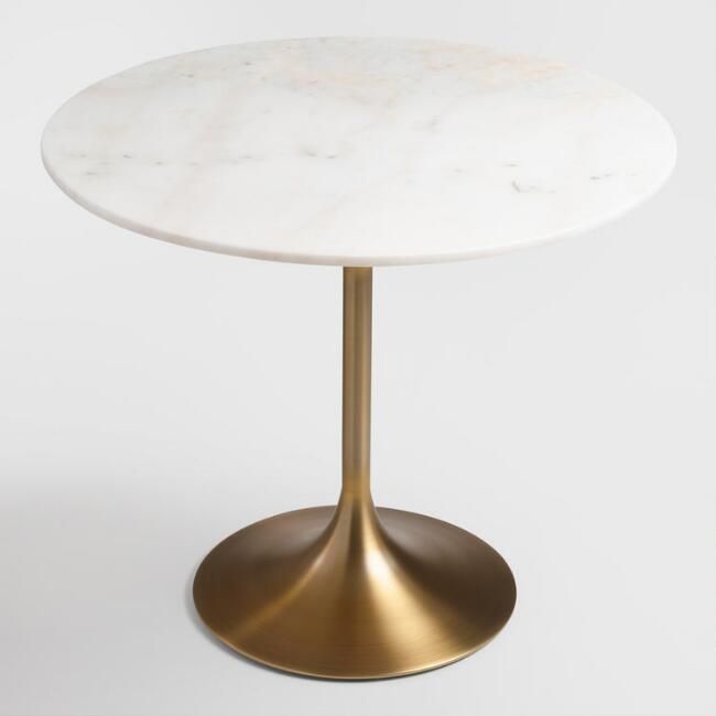 Gold & Marble Tulip Table