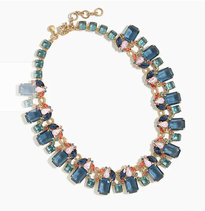 j crew cluster drop stone necklace