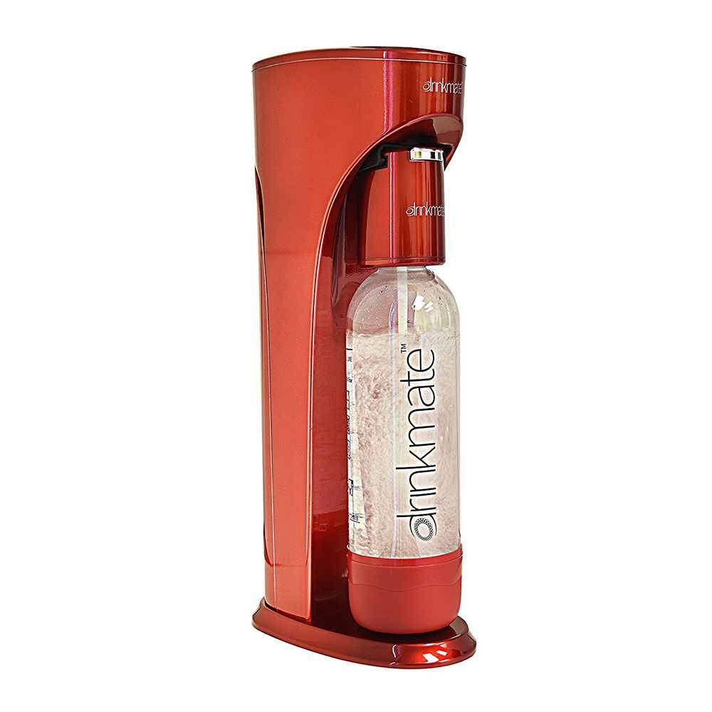 Grey Ellemate ICMOGR100 100 Iconic 1 Liter Soda Infuser Carbonation CO2 Maker Single Push Bubble Beverage Machine with Reusable Bottle
