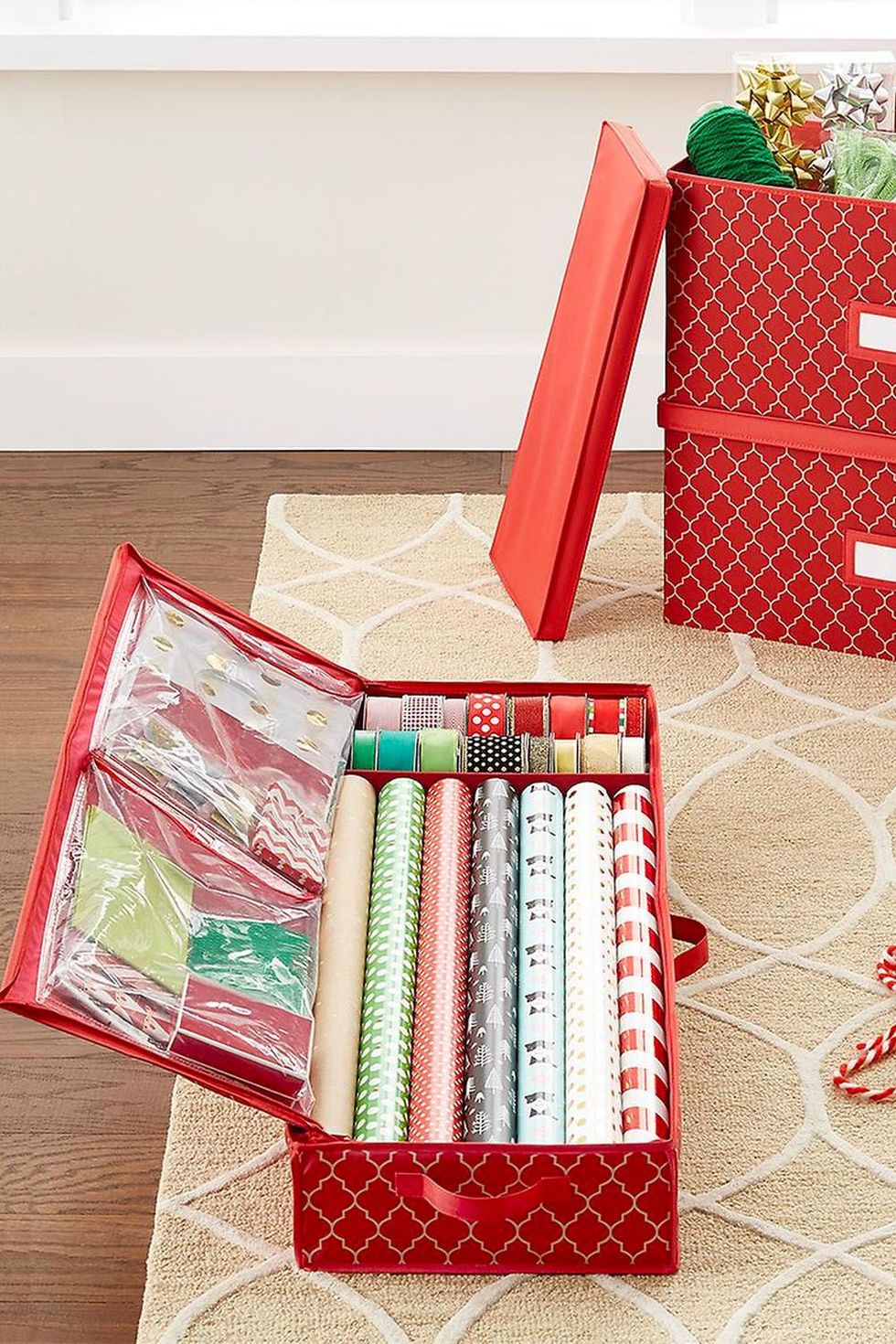 7 Organized Gift Wrapping Storage Ideas