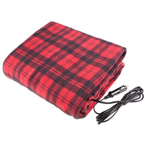 This Heated Blanket Plugs Into Your Car For Super Warm Rides Red And Black Electric Heated Car Blanket