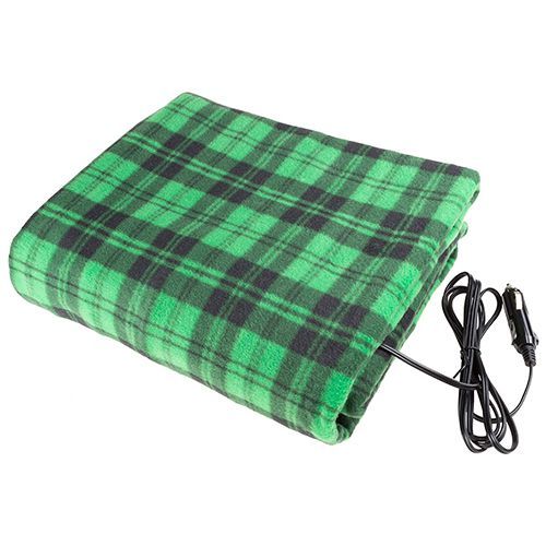 This Heated Blanket Plugs Into Your Car For Super Warm Rides Green And Black Electric Heated Car Blanket