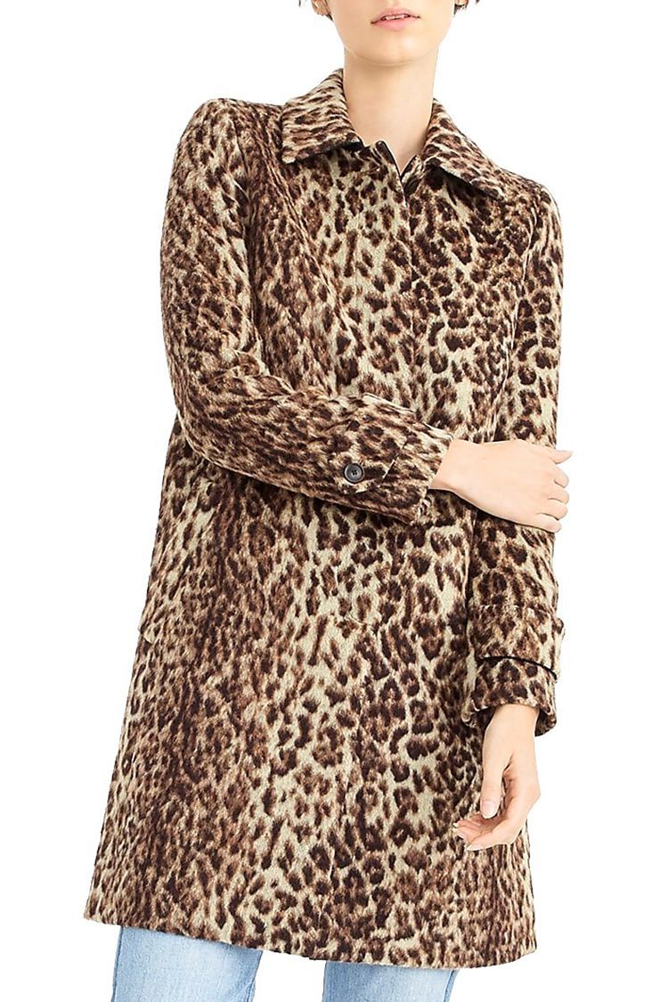 Faux fur leopard outlet coat j crew