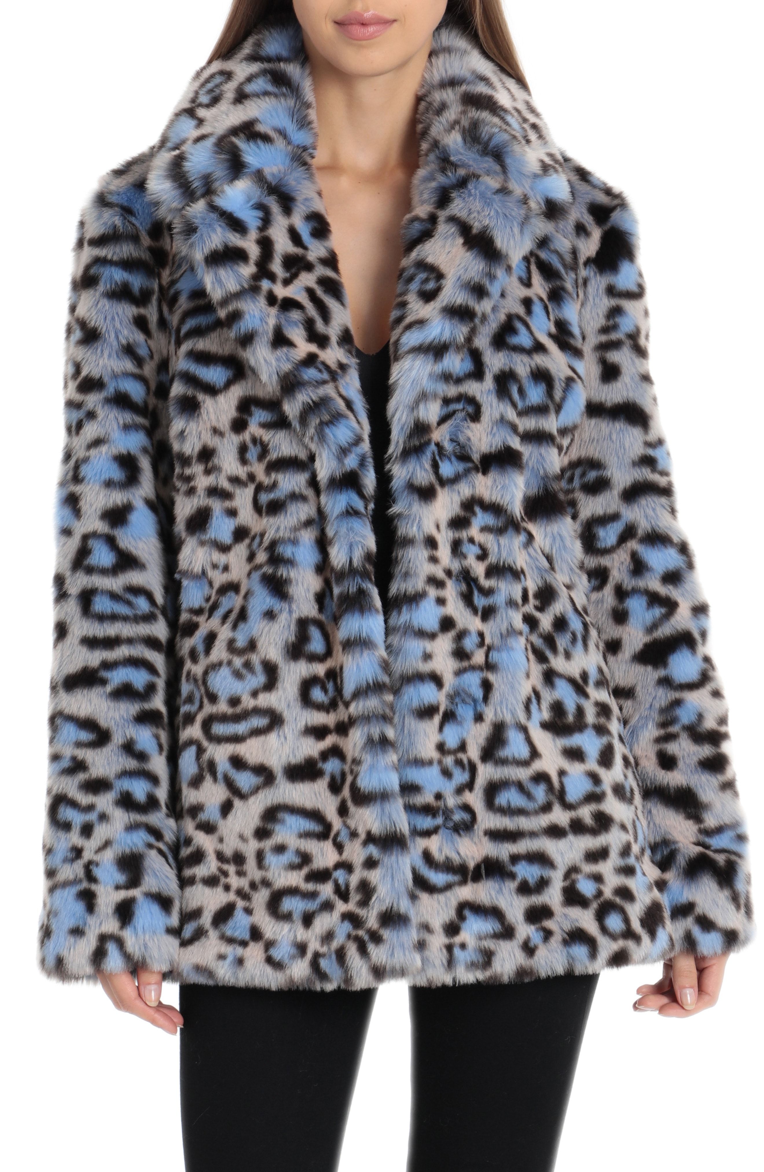 Le Top So Wild Adorable Faux Fur White Leopard Winter Jacket