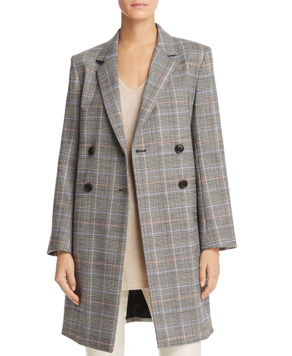 Plaid Double-Breasted Jacket