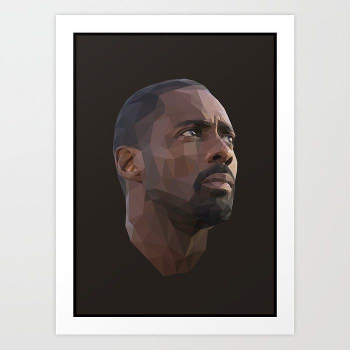 Idris Elba Low-Poly Art Print