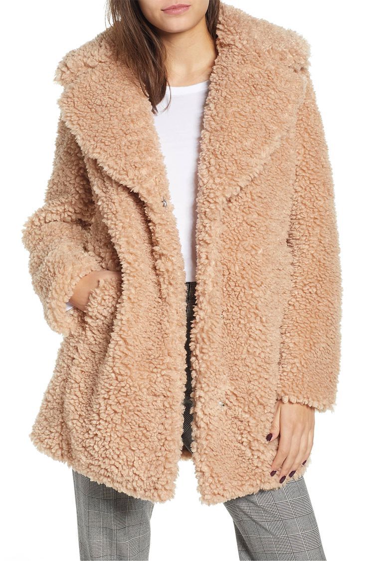 Kensie teddy bear coat blush sale