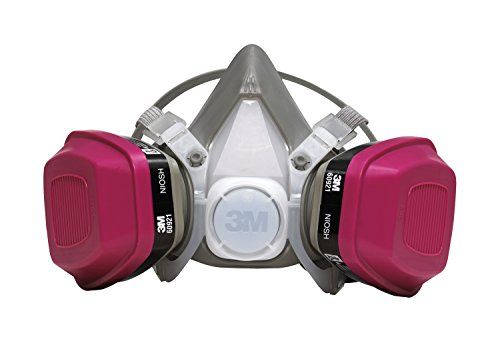 3M Household Multi-Purpose Respirator, Includes: 1 facepiece and 1 pair organic vapor cartridges with P100 particulate filter