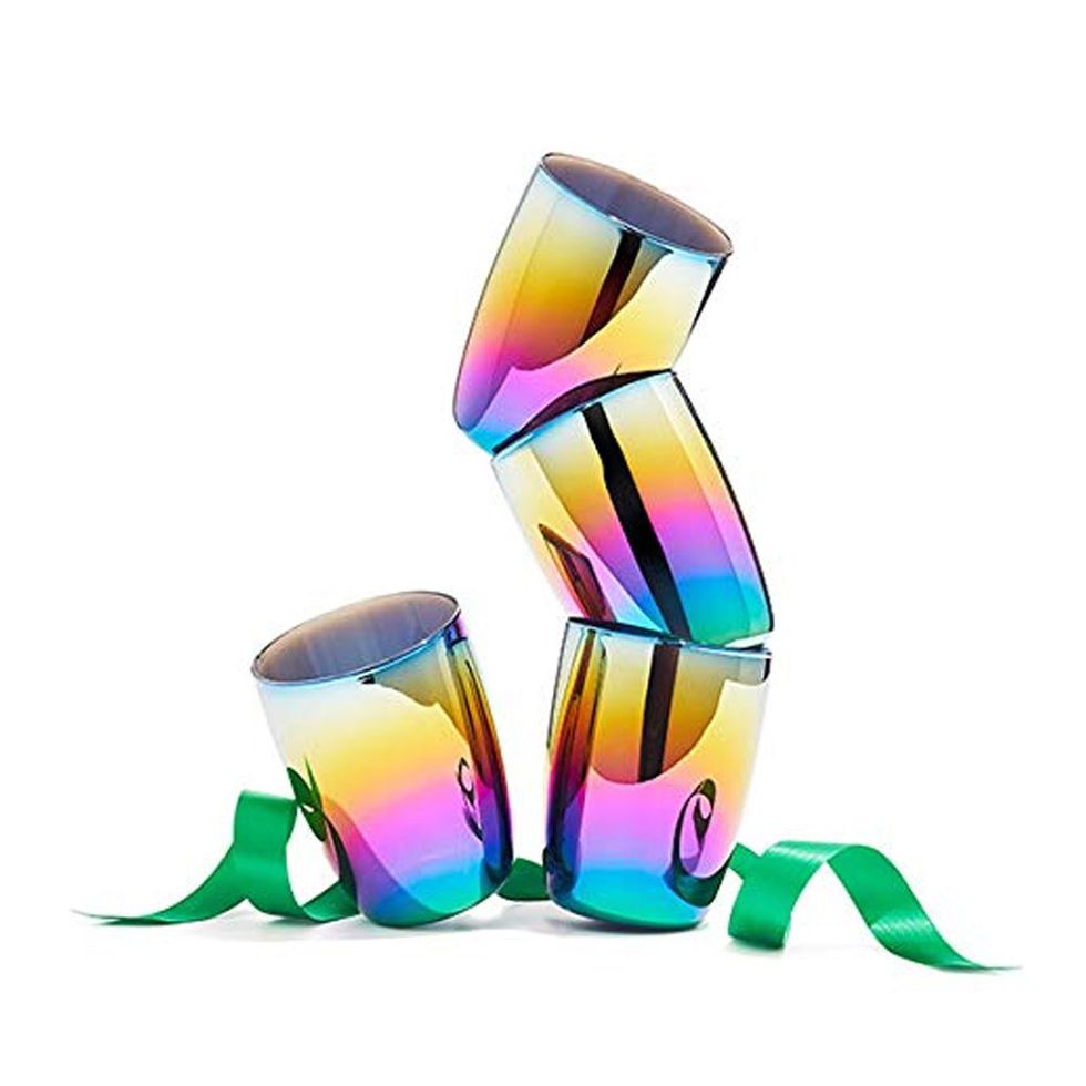 Glitterville Rainbow Glass Tumblers