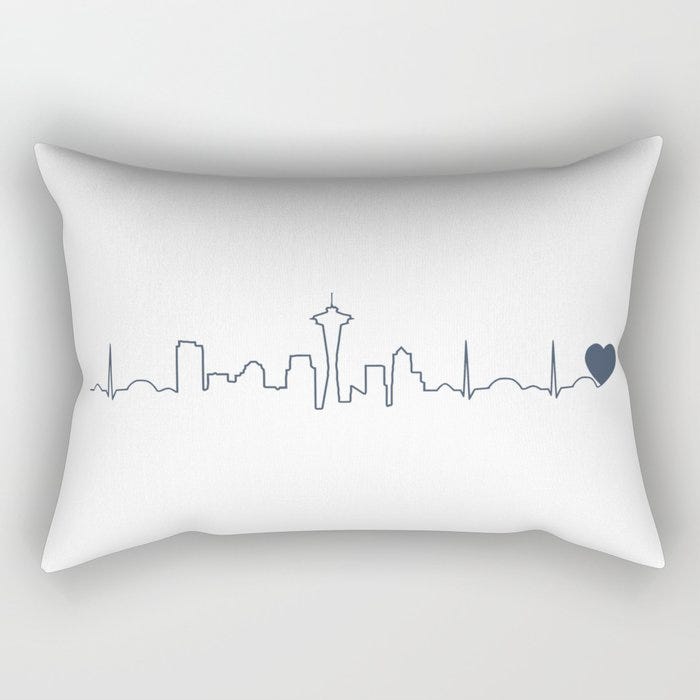 Seattle Skyline Throw Pillow